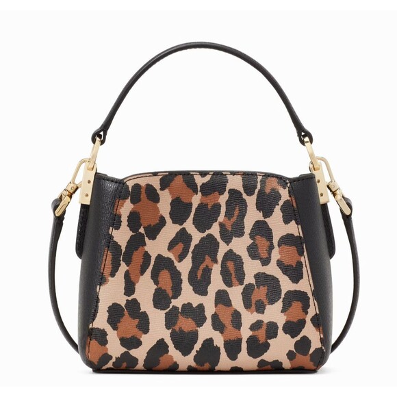 New Kate Spade Phoebe Spotted Leopard Mini Top Handle Crossbody Brown Multi - Picture 4 of 5